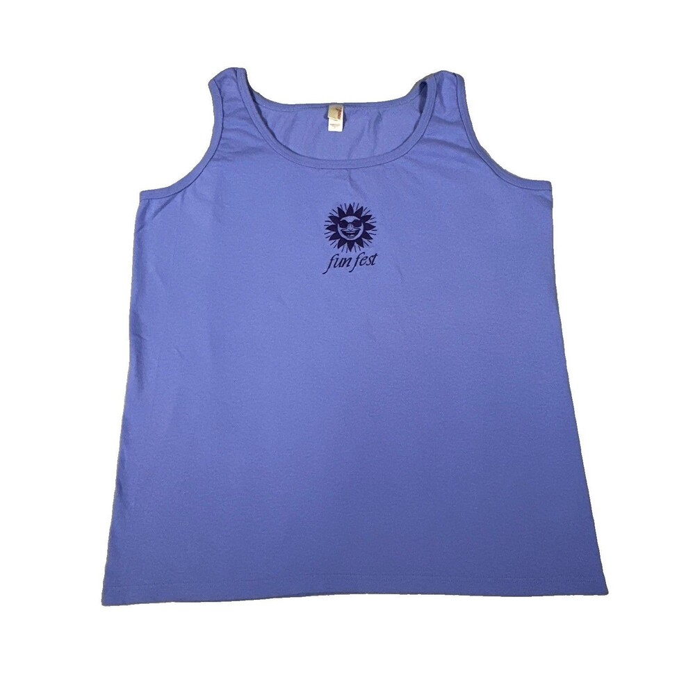 Anvil Womens Tank Top XL Purple Fun Fest Kingsport TN Sun Graphic Sleep Lounge